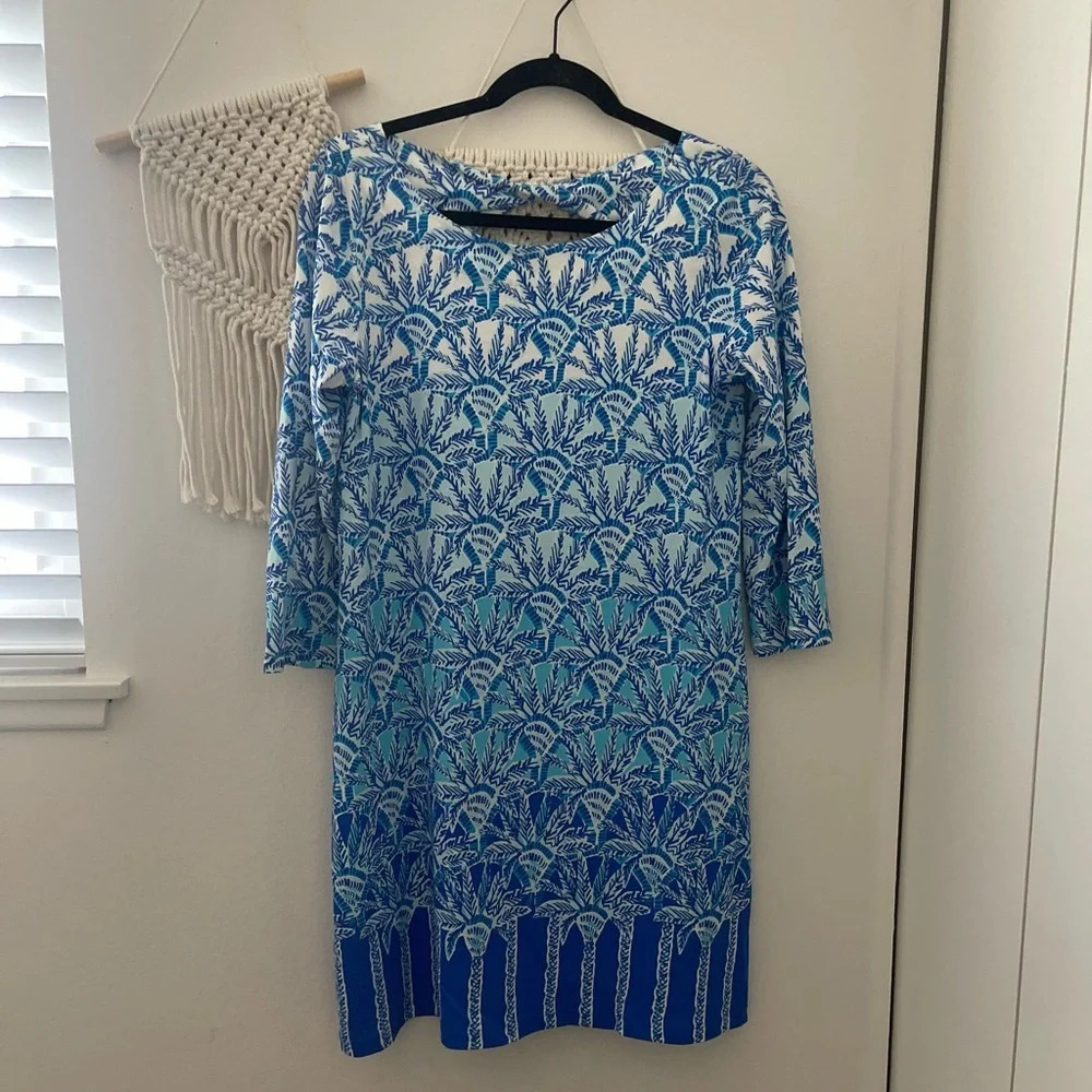 Lilly Pulitzer Bay Dress Whisper Blue Pima Cotton - Picture 2 of 7